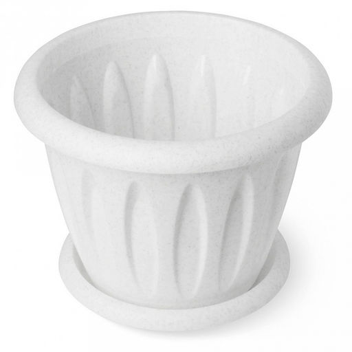 Горшок для цветов пластмассовый "Фелиция" 0,4л, д10,5см, h8,2см, мраморный (Россия)