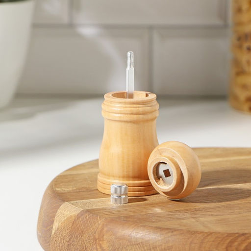 Мельница для специй Доляна, 10,5×4,5 см, металлический механизм, цвет бежевый