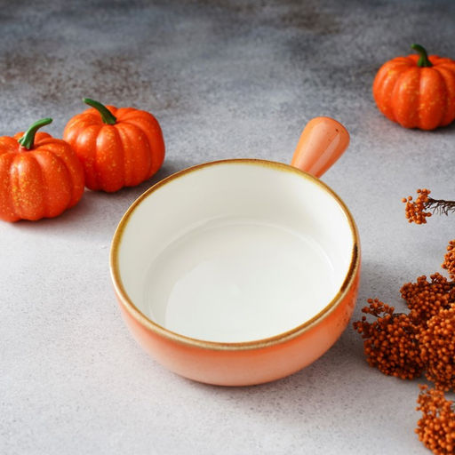 Кокотница Magistro «Церера», 500 мл, d=15 см, фарфор, оранжевая