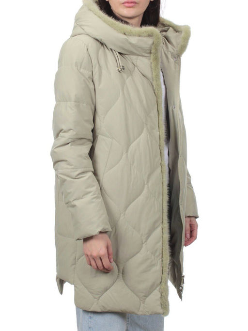 310 OLIVE Пальто зимнее стеганое женское (200 гр. холлофайбер, натуральная норка) - Fashion фото 6