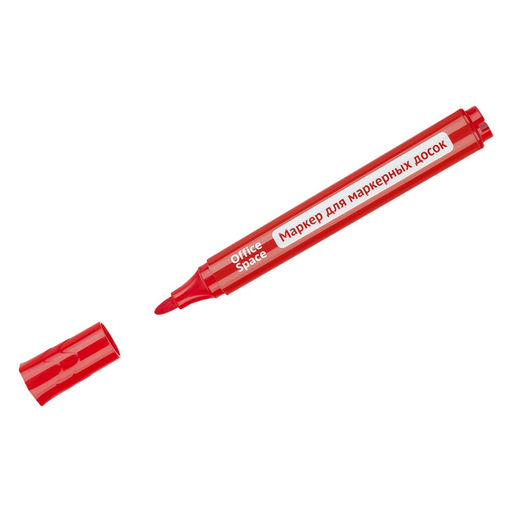Цена за 3 шт. Маркер для доски OfficeSpace "Bullet" пулевидный красный, шир. линии 2.5 мм (WBM_63974)