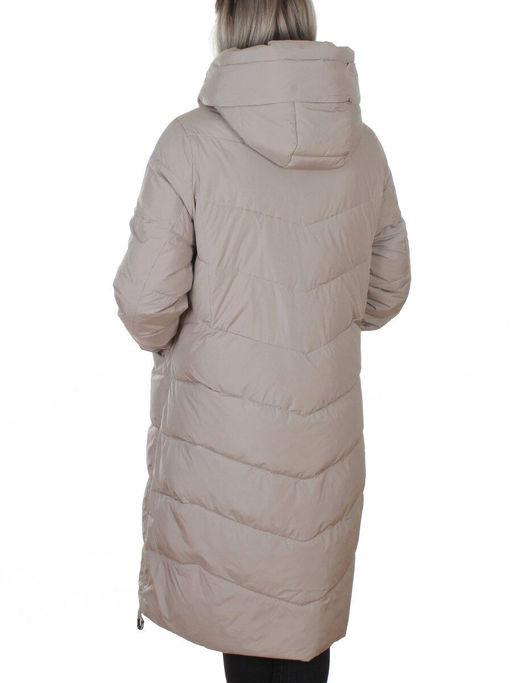 8806 GRAY/BEIGE Пальто зимнее женское (150 гр. холлофайбер)