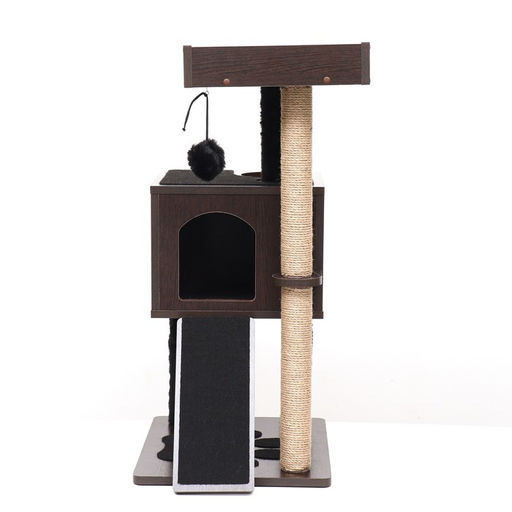 Комплекс для кошек с когтеточкой, с домиком, 58 х 54 х 87см, ЛДСП, цвет венге - Пижон фото 3