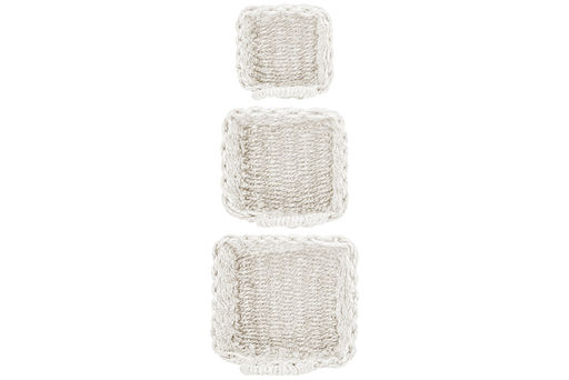 Набор 3 плетеных корзинок 19*19*23 см Flower с ручкой, белый - Elan gallery фото 6