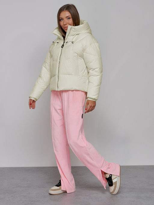 Зимняя женская куртка модная с капюшоном бежевого цвета 512305B - Mtforce фото 7