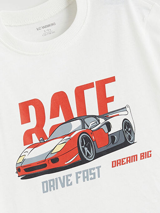 Araba Bask?l? Erkek ?ocuk Ti??rt