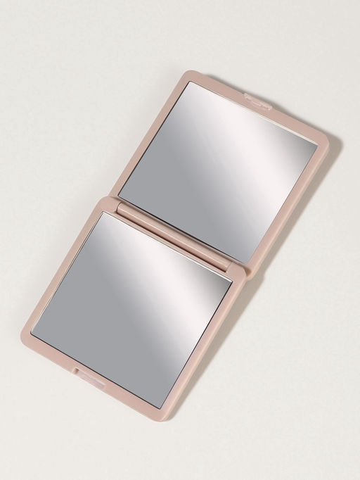 Зеркало складное «Волна», 7×7 см, с увеличением х2, бежевое