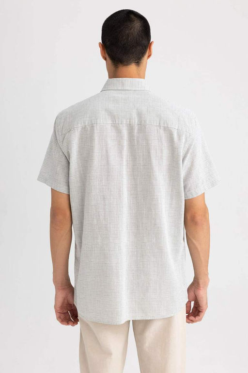 Рубашка из 100 % хлопка с короткими рукавами и воротником-поло обычного кроя - Defacto фото 10