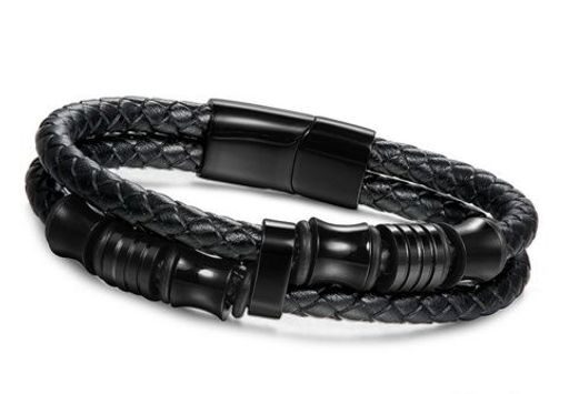 Браслет из кожи и стали, ALB3ч