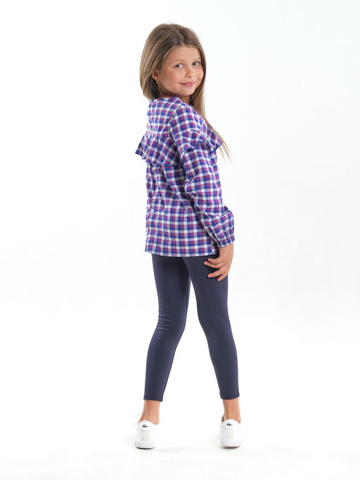 Блузка для девочки в клетку UD 4952 сирень клетка - Mini maxi фото 9