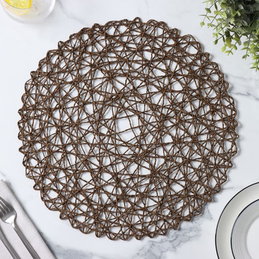 Цена за 12 шт. Салфетка сервировочная на стол Доляна «Одуванчик», d=38 см, коричневая