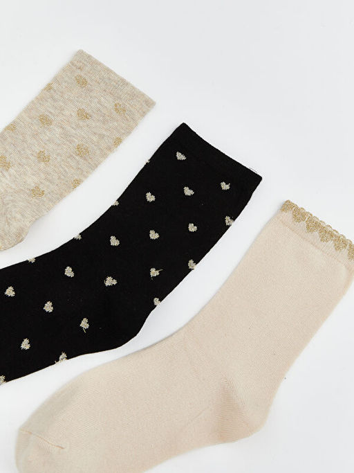 Kalp Desenli Kad?n Soket ?orap 5li