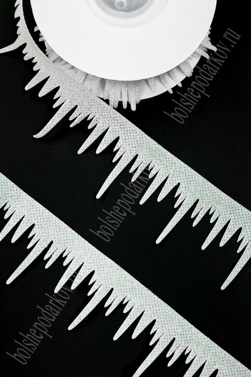 Лента декоративная 4 см*10 ярд "Льдинки" SF-7607