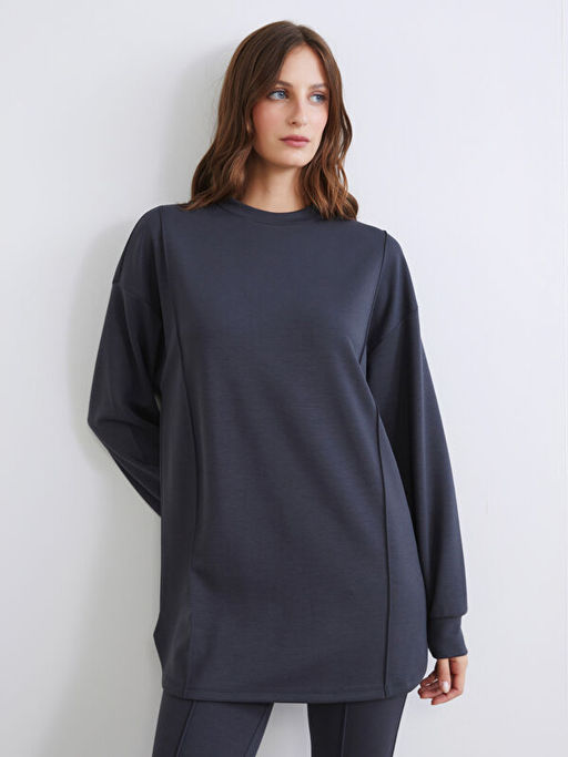 Dik Yaka Kad?n Sweatshirt Tunik