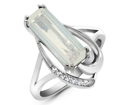 Кольцо из серебра лунный камень, МЦВА15