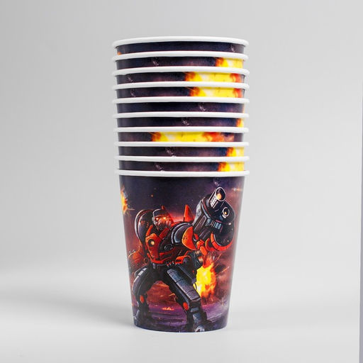 Цена за 10 шт. Стакан бумажный Робот, 250 мл - Страна карнавалия фото 3