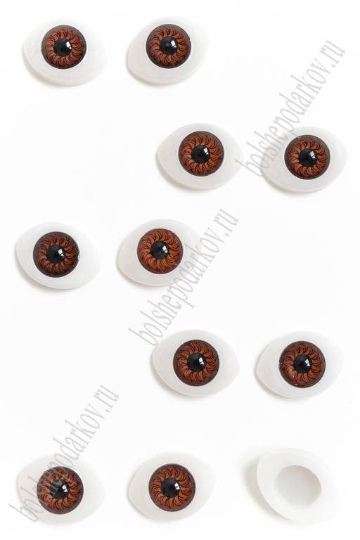 Фурнитура "Глазки объемные" 20*15 мм (30 шт) SF-3079-1-0, карие