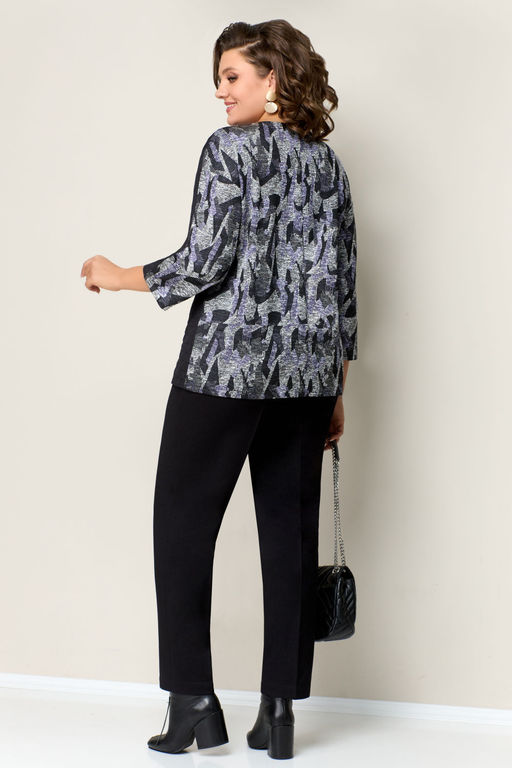 Костюм VOLNA 1323 серо-фиолетовый/черный  фото 2