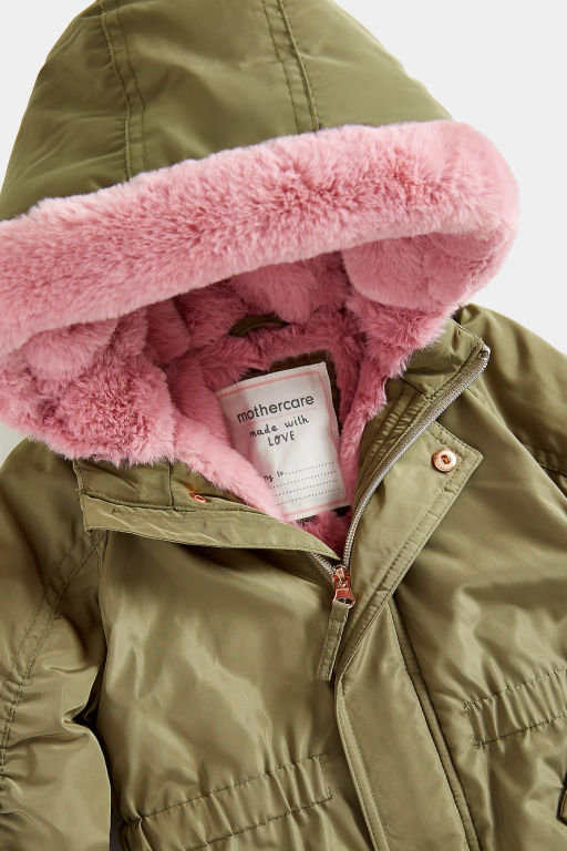 Mothercare / Куртка удлиненная на подкладке из искусственного меха фото 3