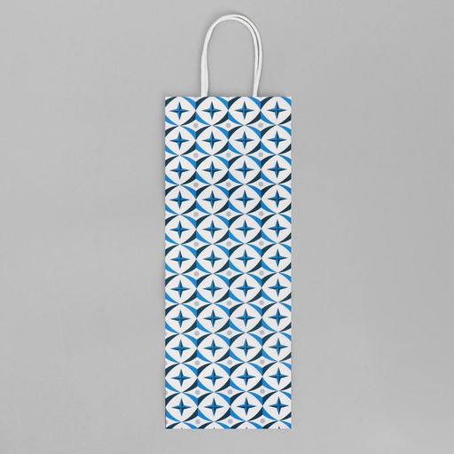 Цена за 20 шт. Пакет под бутылку Геометрия, белый крафт, 13 х 36 х 10 см - Доступные радости фото 5