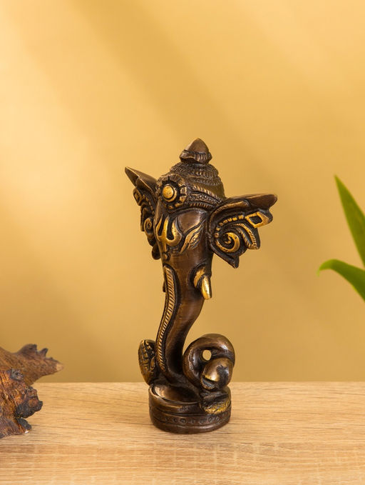 Сувенир «Голова слона», 7×3.5×11.5 см, латунь