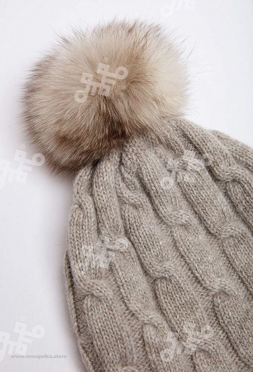 Шапка из 100% монгольской шерсти с помпоном (арт. 05103) - Монголка фото 3