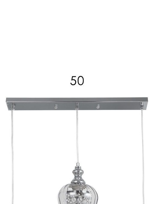 Светильник подвесной TR3613/3, 3хE27, 40 Вт, 57×14×92 см, хромированный