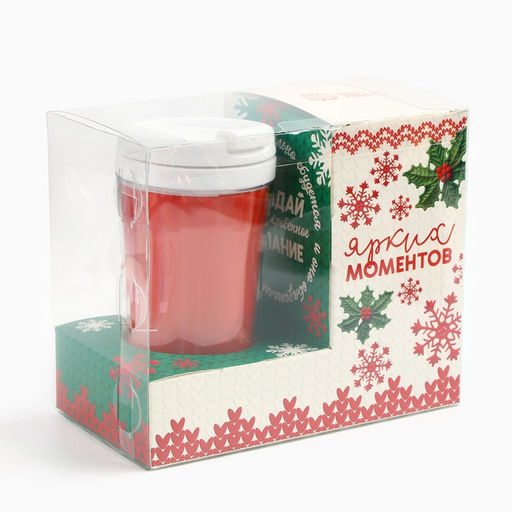 Подарочный набор новогодний Тёплых праздников горячий шоколад, маршмеллоу, термостакан
