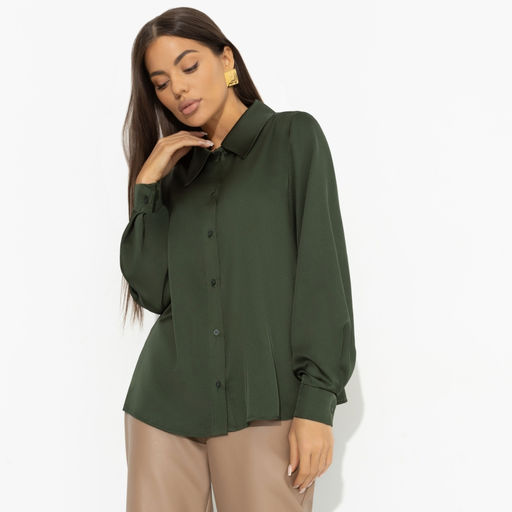 Рубашка струящаяся Цветущее очарование (green) - Charutti фото 2