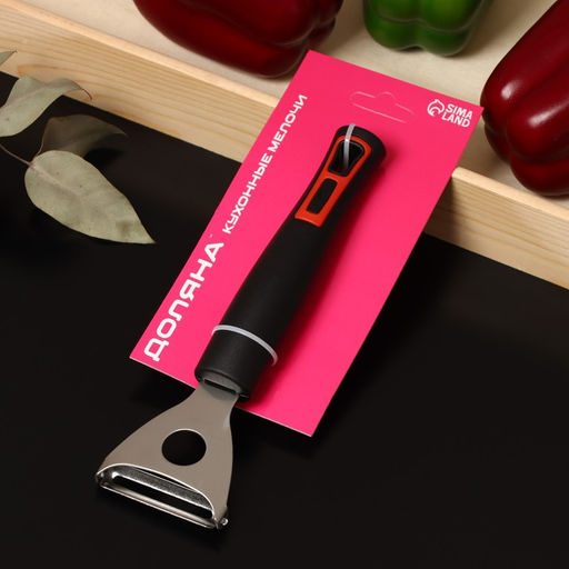 Овощечистка Доляна Чили, 18,5 см, цвет чёрный  фото 4