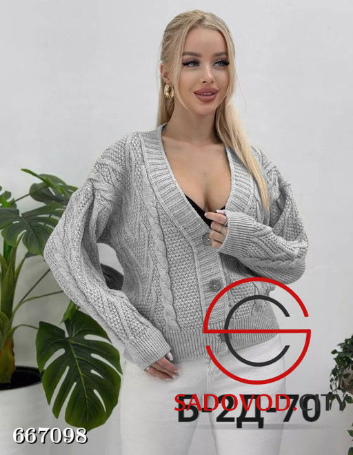 Женский вязанный кардиган на пуговицах - Bruno фото 6