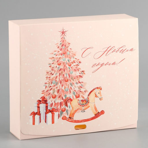 Цена за 3 шт. Коробка подарочная новогодняя складная «Новогодние игрушки», 20 х 18 х 5 см, Новый год