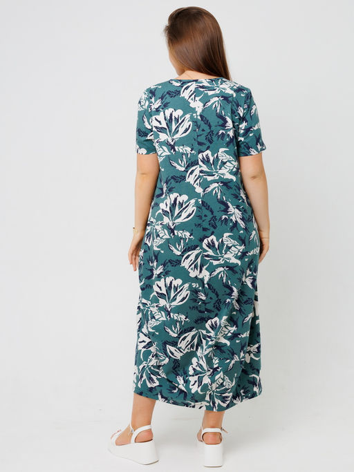 Платье женское П-168 (кулирка) Темно-зеленая