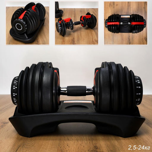 Гантель разборная Woohooo Elite Power со ступенчатой регулировкой / 15 позиций от 2,5 -24 кг / черный - ГалеонТрейд фото 6