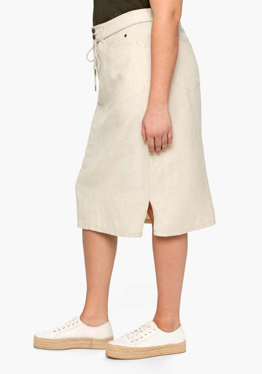 Льняная юбка, бежевая - Sheego фото 6