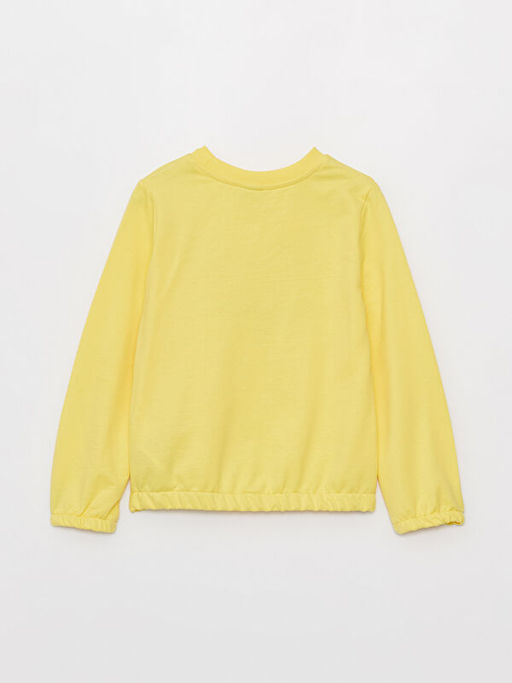 Bisiklet Yaka Bask?l? Uzun Kollu K?z ?ocuk Sweatshirt - Waikiki фото 3
