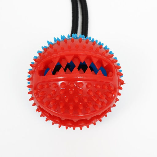Игрушка для собак Шар для лакомств на присоске, 40 х 8 см, голубая - Пижон фото 6