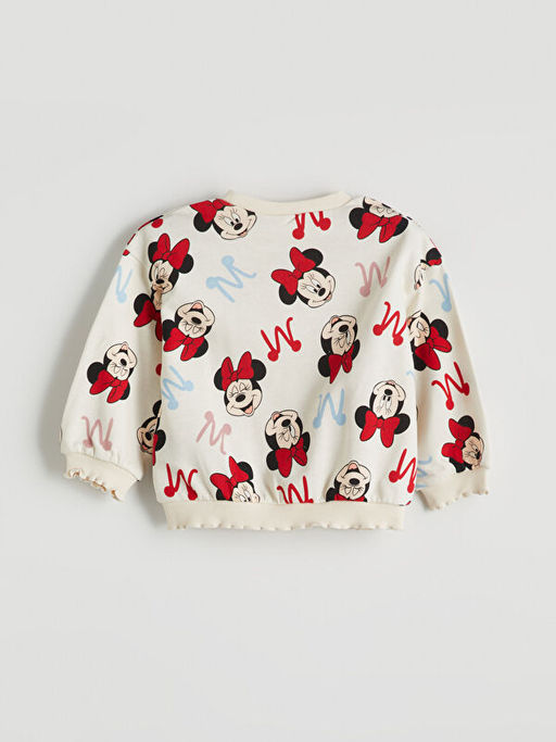 Minnie Mouse Bask?l? K?z ?ocuk Sweatshirt ve Tayt Pantolon 2li
