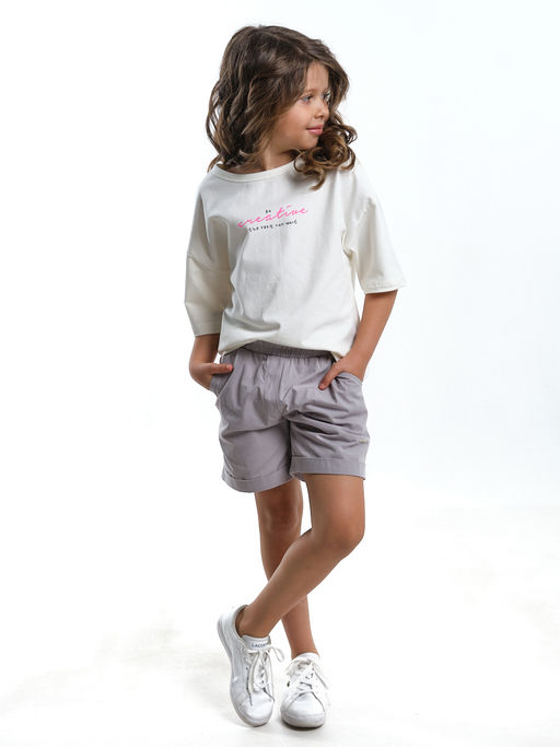 Комплект для девочки шорты с футболкой UD 7889/7896 розовый - Mini maxi фото 6