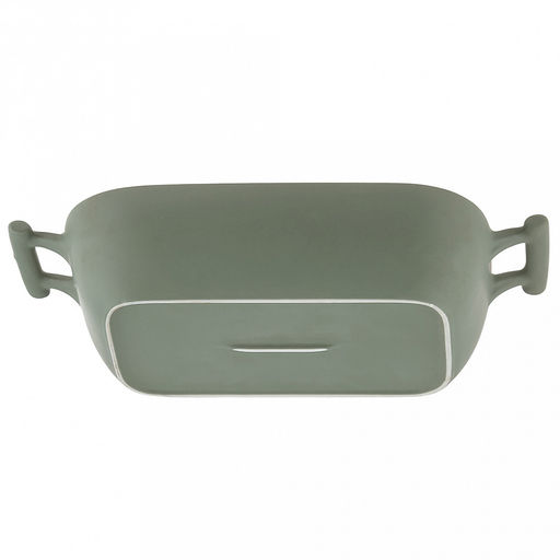 Форма для запекания керамическая "Модерн" 700мл, 19,8х13,8х5см, гриль, прямоугольная, 2 ручки, общая длина 25см, зеленый, в коробке (Китай)