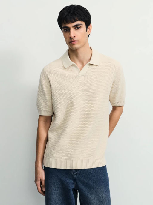 Джемпер поло фактурной вязки / Zarina  фото 4