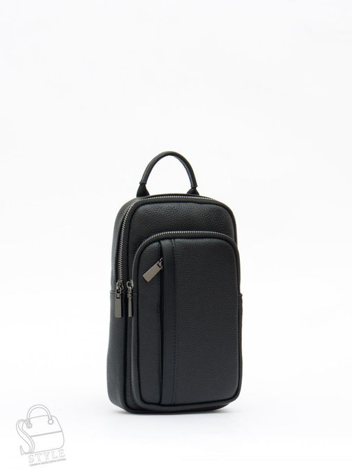 Рюкзак мужской кожаный 1102H black Heanbag в Новосибирске