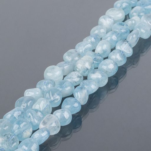 Бусины для украшений из Аквамарина (галтовка) 40 см
