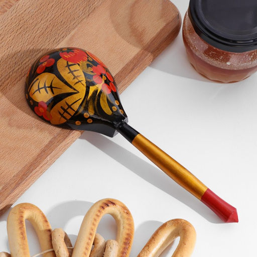 Цена за 10 шт. Ложка деревянная «Традиционная», полубаская, 19×6 см, МИКС