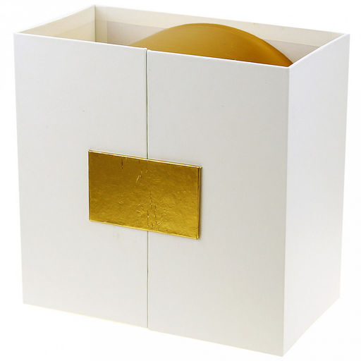 Коробка подарочная 22х22х13см "Круг" золотой в белой коробке (ДМ)