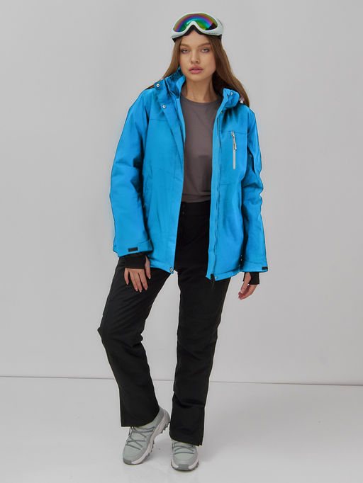 Горнолыжная куртка женская зимняя синего цвета 7015_1S - Chunmai фото 11