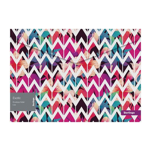 Папка с кнопкой А4 Berlingo "Exotic" с рисунком (EFb_A4091) 180 мкм