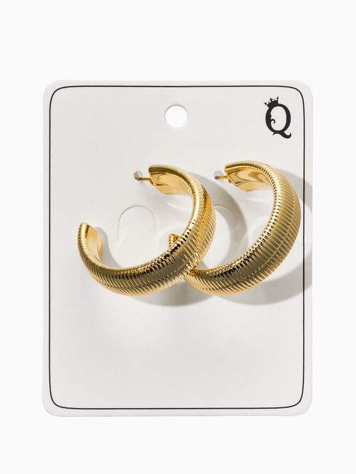 Серьги-кольца "Пружина" d=3см, цвет золото