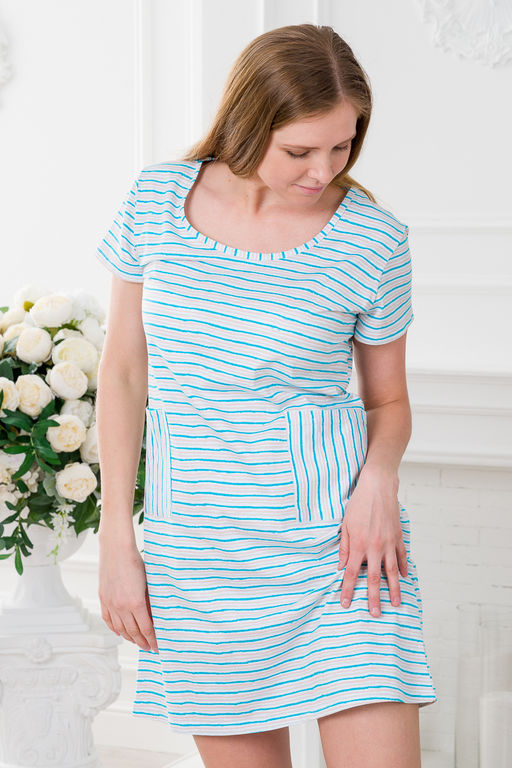 Туника женская из кулирки Руслана бирюзовый