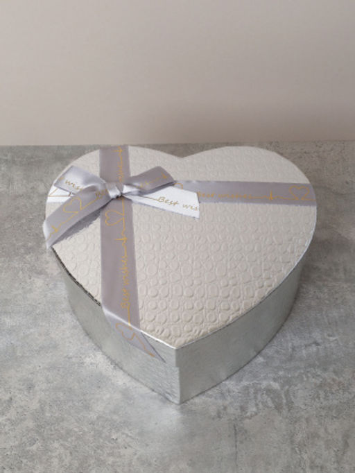 Коробка подарочная Сердце 3 штуки 22х20х9 см / 3405-03 /уп 36/серебро - ГалеонТрейд фото 3
